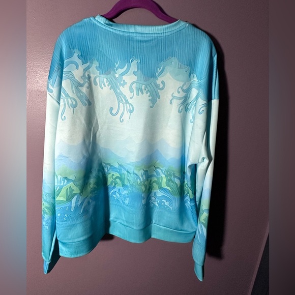 Blue Sea Turtle Graphic Sweatshirt - Picture 2 of 4